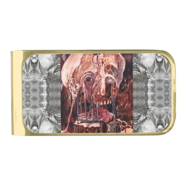 DETERIORATION OF MIND OVER MATTER GOLD FINISH MONEY CLIP (Front)