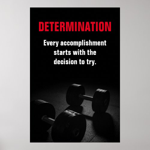 Determination Bodybuilding Fitness Motivational Po Poster