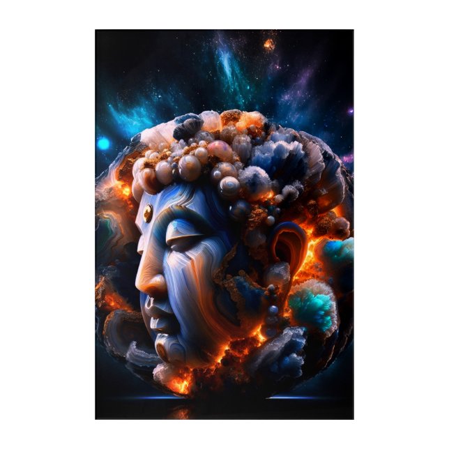 Determination Buddha Acrylic Print (Front)