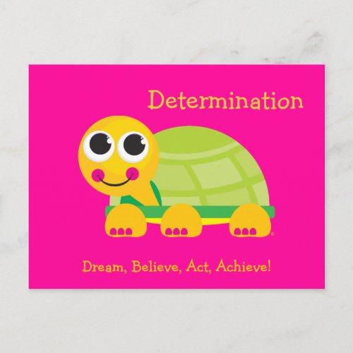 Determination Cute Turtle Post Card