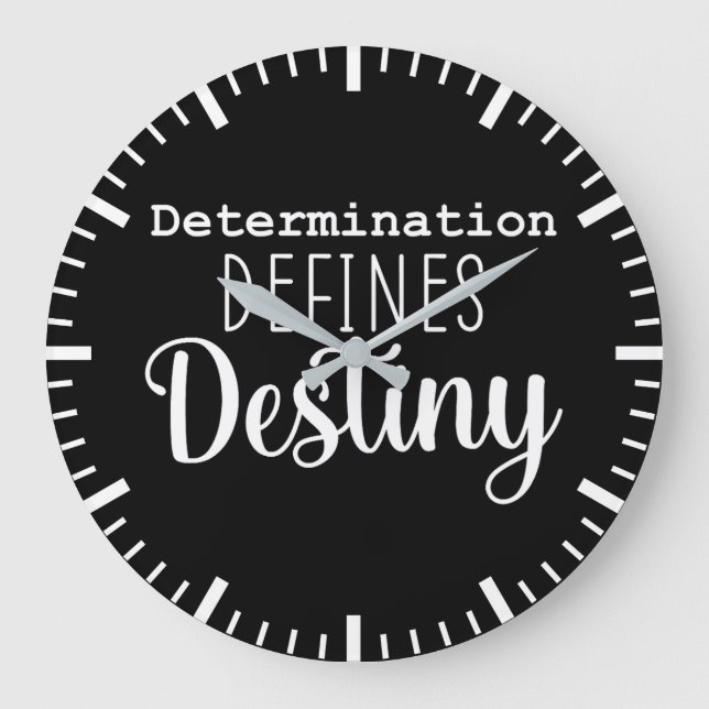 Determination Defines Destiny, Gym, Hustle Success Large Clock (Front)