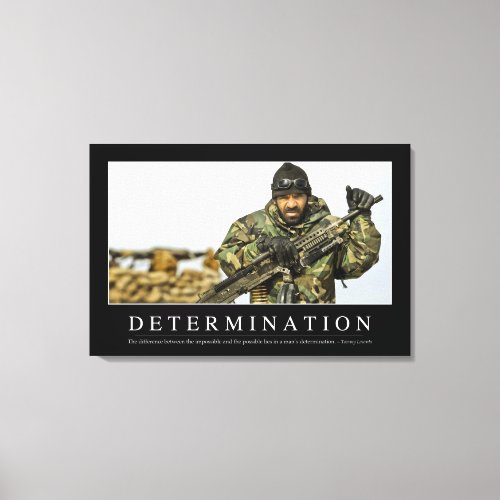 Determination Inspirational Quote Canvas Print