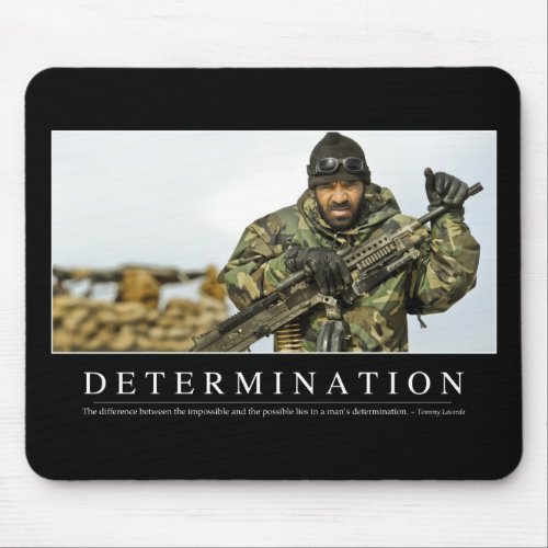 Determination Inspirational Quote Mouse Pad