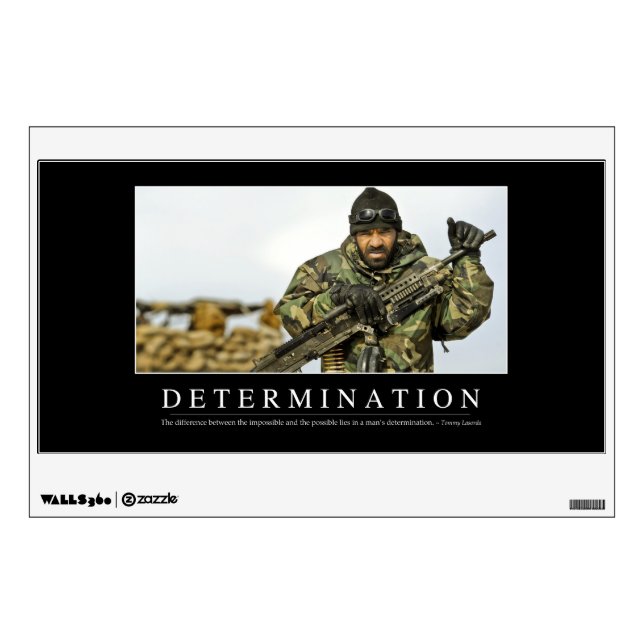 Determination: Inspirational Quote Wall Sticker (Front)