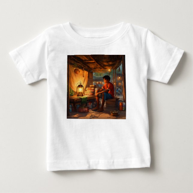 "Determination Under the Lantern's Glow" Baby T-Shirt (Front)