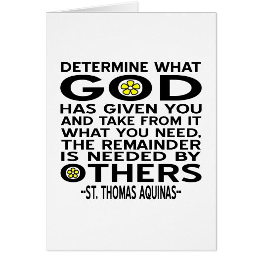 Determine What God Has Given You Aquinas Quote Cards (Front)