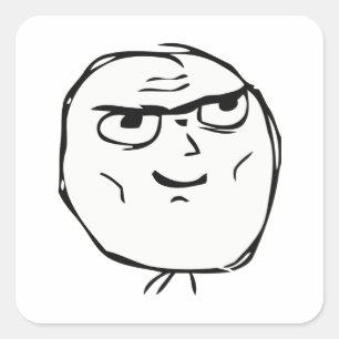 Determined Guy Meme - Square Stickers