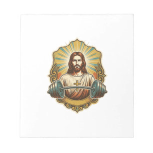 Determined Jesus Heavy Iron Barbell Powerlifting G Notepad