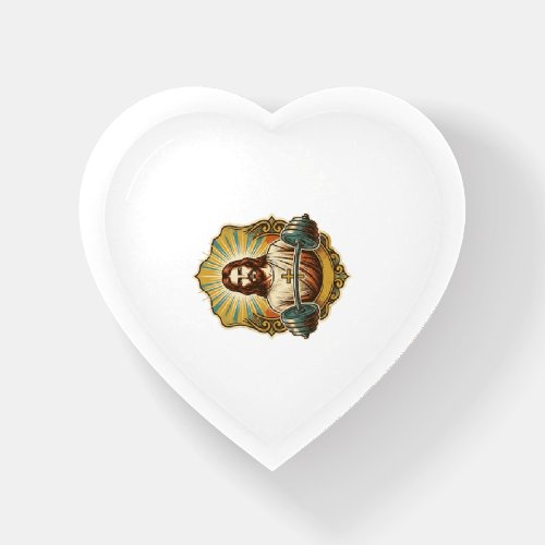 Determined Jesus Heavy Iron Barbell Powerlifting G Paperweight