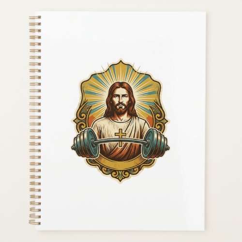 Determined Jesus Heavy Iron Barbell Powerlifting G Planner