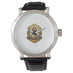 Determined Jesus Heavy Iron Barbell Powerlifting G Watch