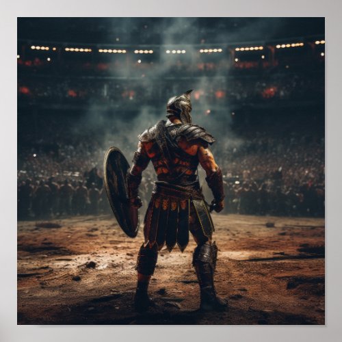 Determined Secutor Gladiator Poster - Battle-Worn