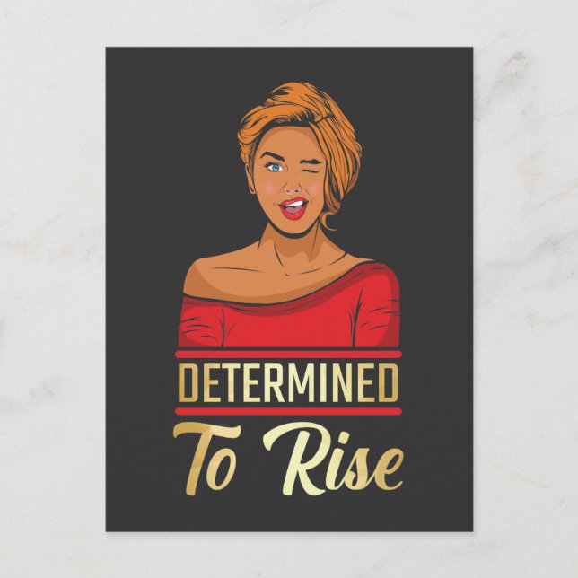 Determined To Rise Proud Afro Black Queen Postcard (Front)