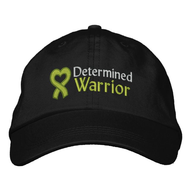 Determined Warrior - Lymphoma Embroidered Baseball Hat (Front)