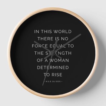 Determined Woman Inspirational Quote Black White Wall Clock by ArtOfInspiration at Zazzle
