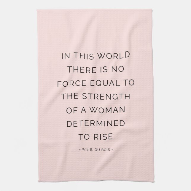 Determined Woman Inspiring Quotes Pink Black Towel (Vertical)