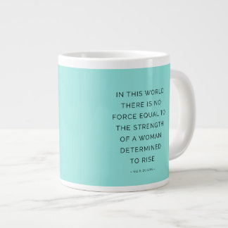 Determined Woman Inspiring Quotes Turquoise Giant Coffee Mug