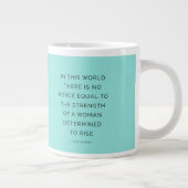 Determined Woman Inspiring Quotes Turquoise Giant Coffee Mug (Right)