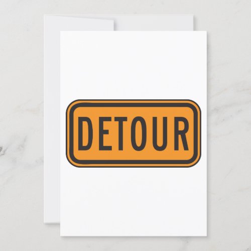 Detour Road Sign Invitation