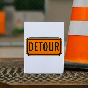 Detour Road Sign Invitation