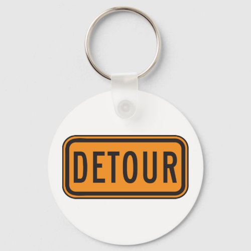 Detour Road Sign Keychain