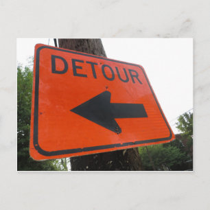 Detour Sign Postcard