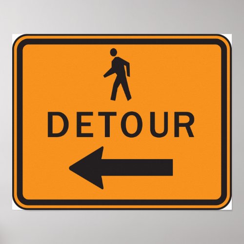 Detour Sign Poster