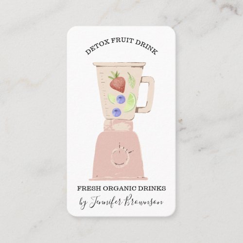 Detox Fresh Fruits Drink Blender Business Card