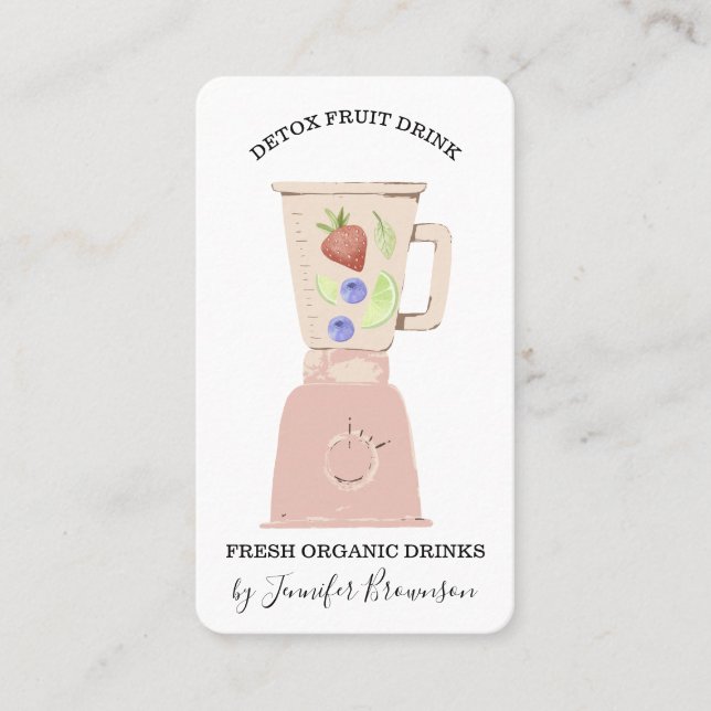Detox Fresh Fruits Drink Blender Business Card (Front)