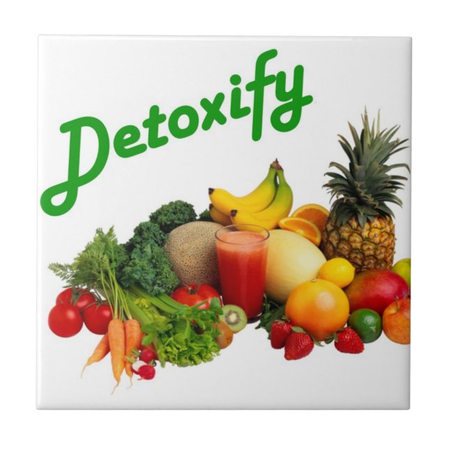 Detoxify Fruits and Vegetables Ceramic Tile (Front)