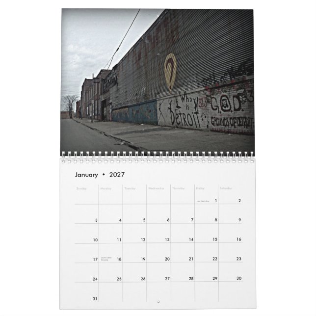 Detroit 2014 Calendar (Jan 2027)