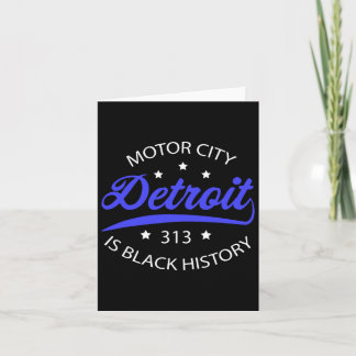 Detroit 313 Motor City Black History Month Card