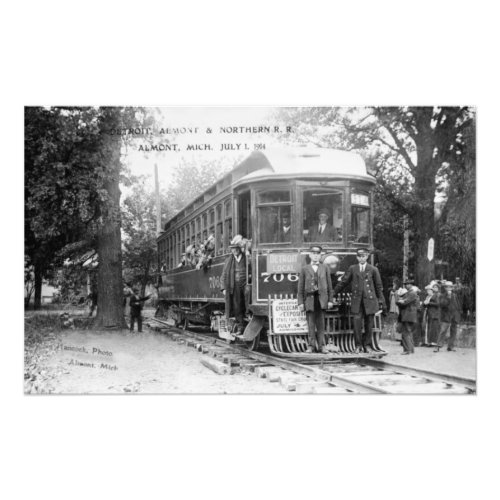 Detroit Almont Northern Railroad Trolley 7069 Photo Print