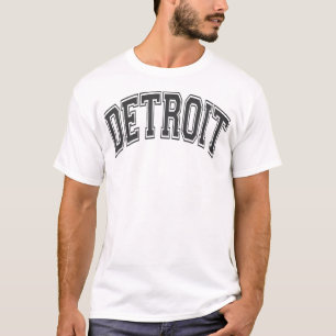  Detroit Arched Style Text Black With Black Print  T-Shirt