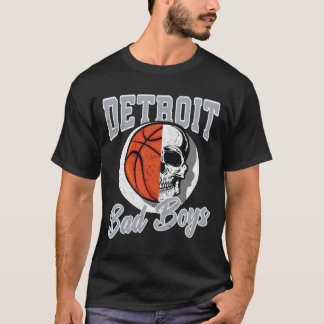 Detroit Bad Boys Basketball Skull USA T-Shirt