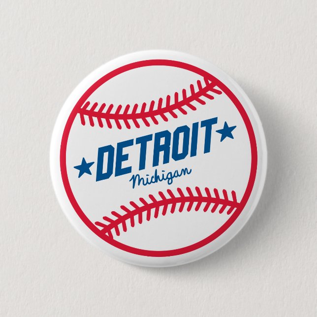 Detroit Baseball Button (Front)