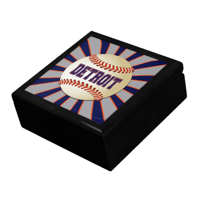 Detroit Baseball Keepsake Jewelry Gift Box (Side)