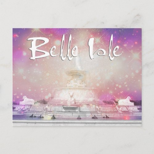 Detroit Belle Isle Fountain Postcard
