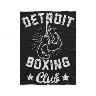 Detroit Boxing Club - Vintage Boxer Gloves  Fleece Blanket