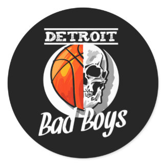 Detroit Byd Boys Bysketbyll Skull Usa  Classic Round Sticker