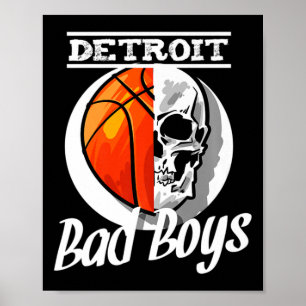 Detroit Byd Boys Bysketbyll Skull Usa  Poster