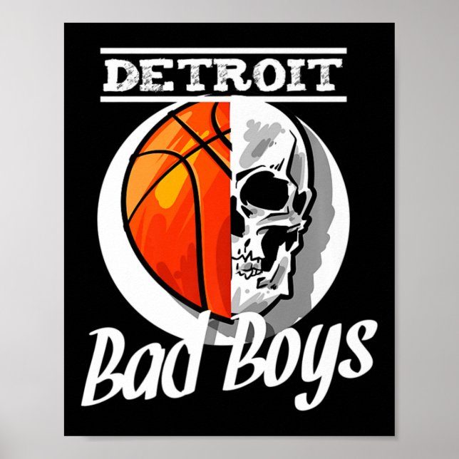 Detroit Byd Boys Bysketbyll Skull Usa  Poster (Front)