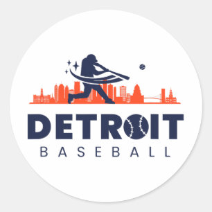 Detroit Bysebyll Vintage Minimalist Retro Bysebyll Classic Round Sticker