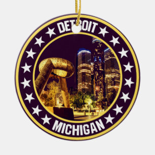 Detroit ceramic ornament
