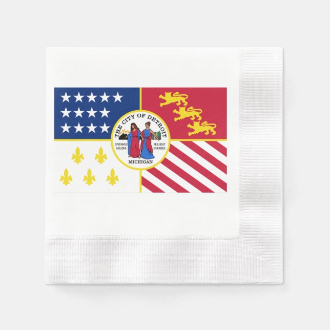 Detroit city flag napkins (Front)