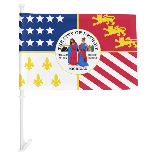 Detroit city flag USA united states america symbol (Front)