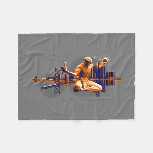 Detroit City Fleece Blanket (Front (Horizontal))