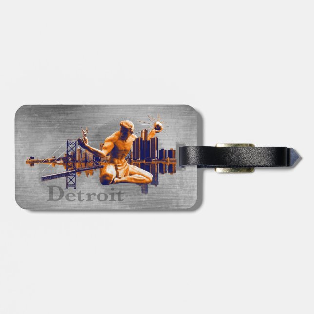 Detroit City Luggage Tag (Back Horizontal)