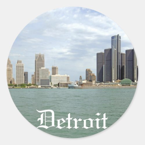 Detroit City Michigan Classic Round Sticker