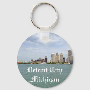 Detroit City Michigan Keychain